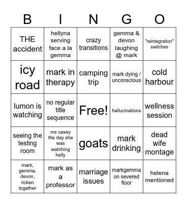 severance 207 Bingo Card