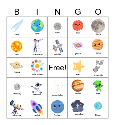 SPACE Bingo Card