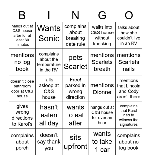 Will Notary Bingo Card