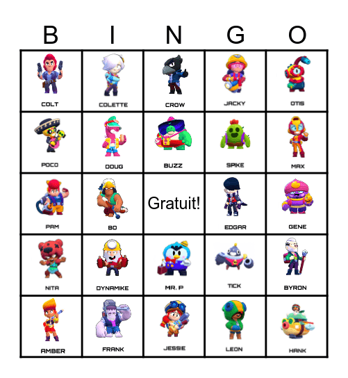 Bingo Brawl Stars Bingo Card