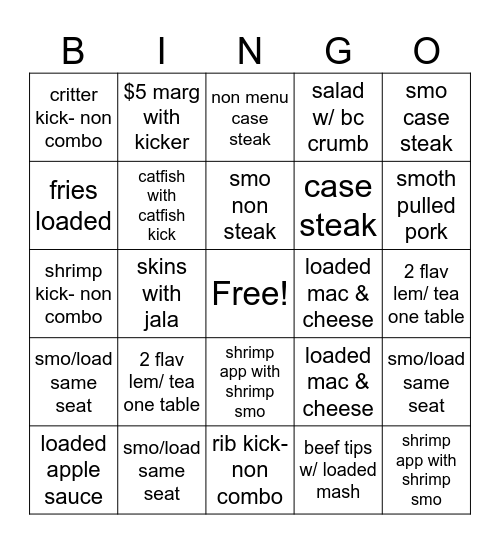 BLAST BINGO Card