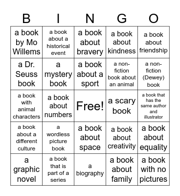 Read Across America Bingo Card