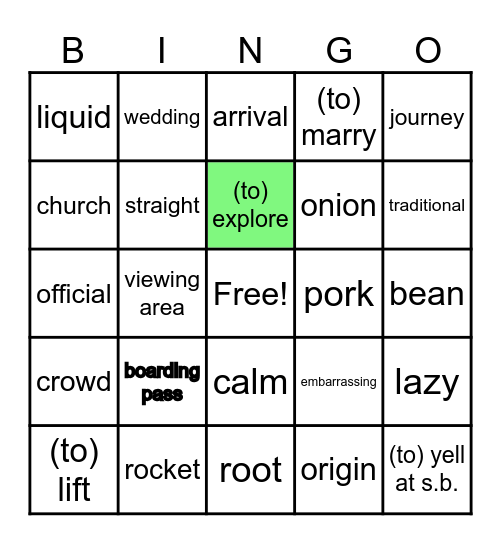 Unit 2 - Two states - two families Bingo Card