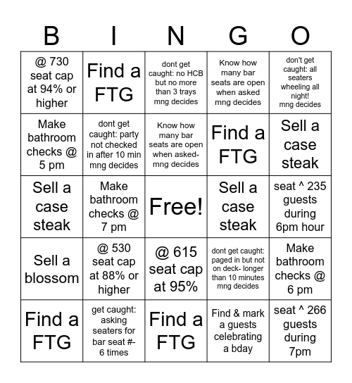Board/Names Bingo Card