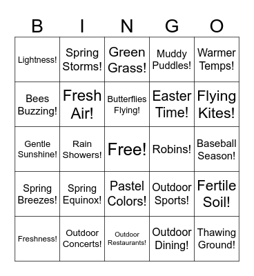 Springo! Bingo Card