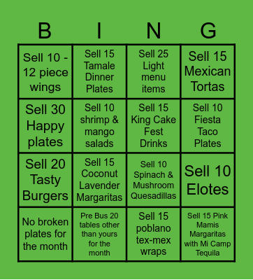 Mami's March Server Bingo Card