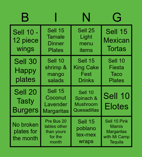 Mami's March Server Bingo Card