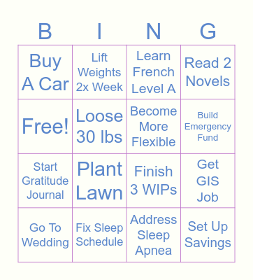 2025 Bingo Card