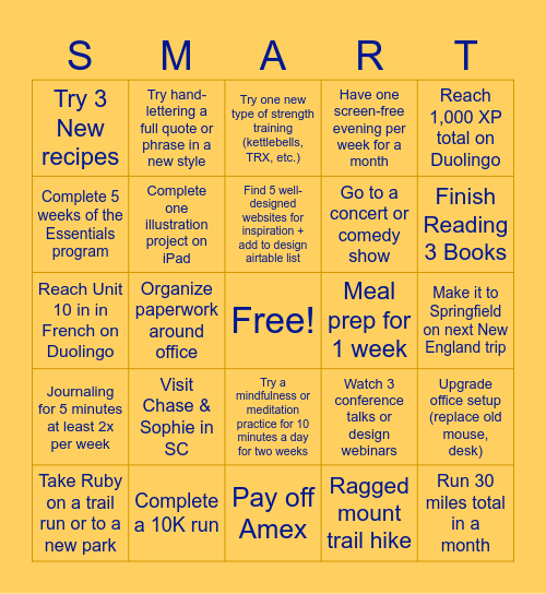 SMART Bingo (March - May 2025) Bingo Card