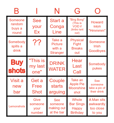 Nicole's Birthday Bingo Card