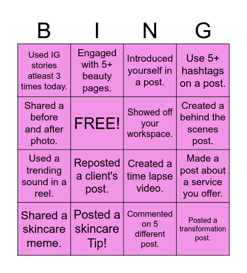 SOCIAL MEDIA Bingo Card