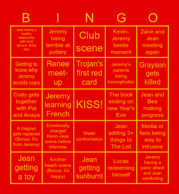 The Golden Raven 1 Bingo Card