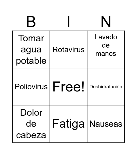 Exposición enfermedades Bingo Card