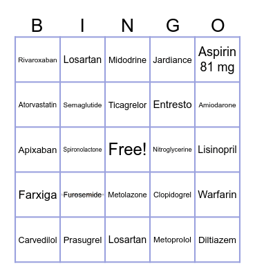HEART Bingo Card