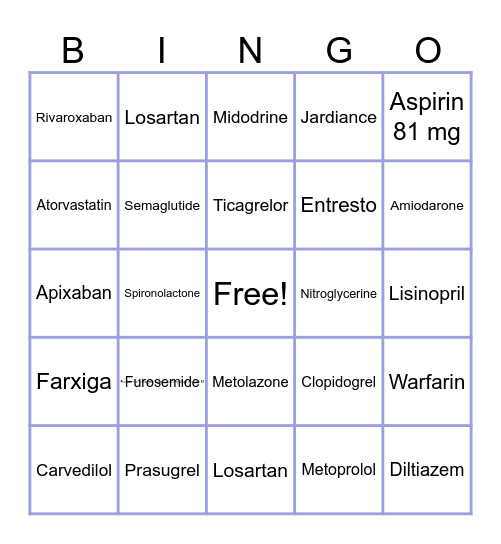 HEART Bingo Card