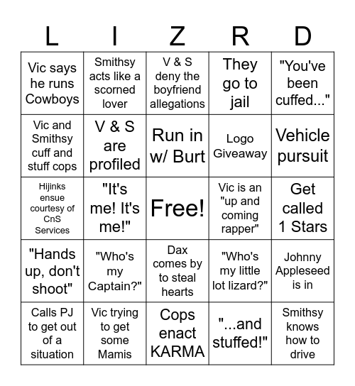 OFFICER MESSER BINGO: LIL VIC EDITION Bingo Card