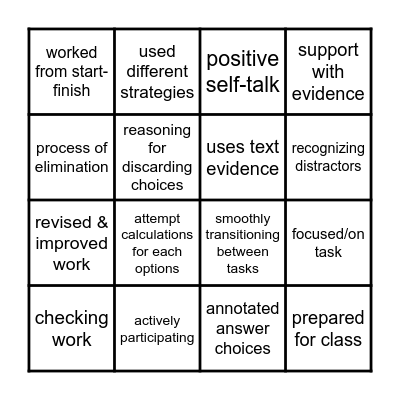 Week 1: Operations Bingo Card