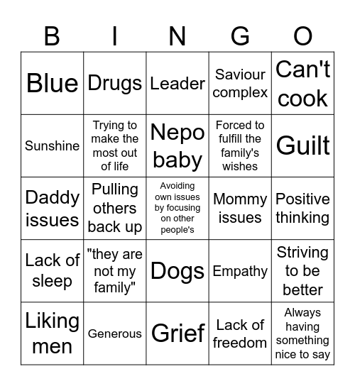 Jeremy Knox Bingo Card
