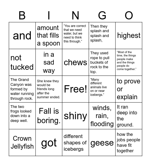 Interim Assessment 3 Review Bingo Card