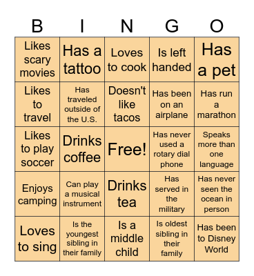 Get to Know Our Team MK & KC Bingo Card