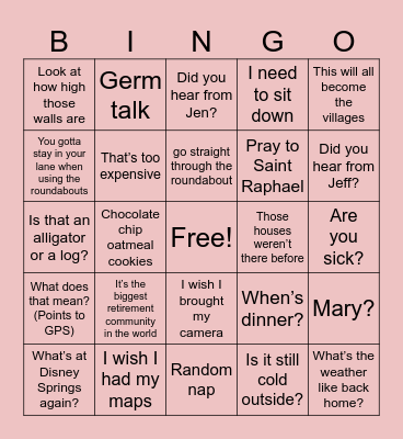 Florida 2025 Bingo Card