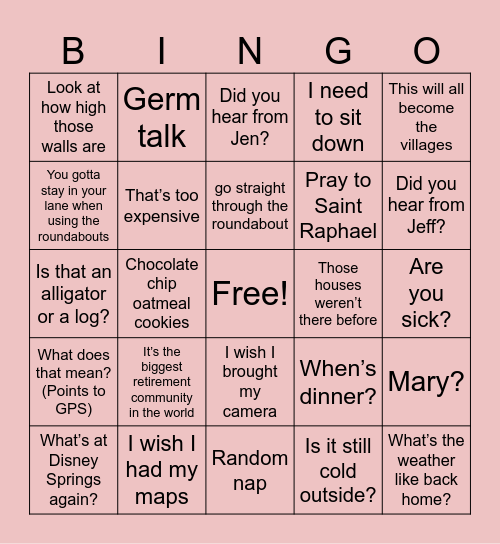 Florida 2025 Bingo Card