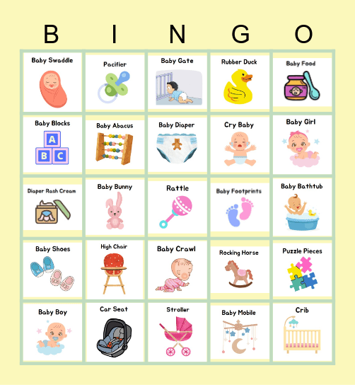 Baby Bingo Card