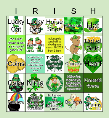 Happy St. Patricks Day Bingo Card