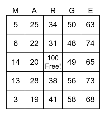 Birthday Bingo! Bingo Card