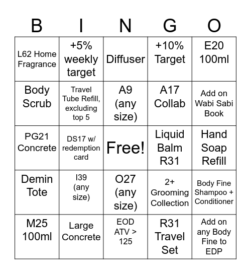 March Bingo Card