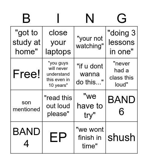 PHYSICS Bingo Card