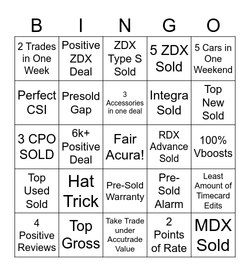 March Bingo Card