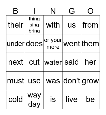 6 part of 5  Bingo Card