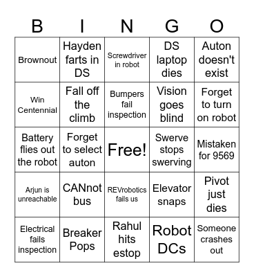 9659 bingo list Bingo Card