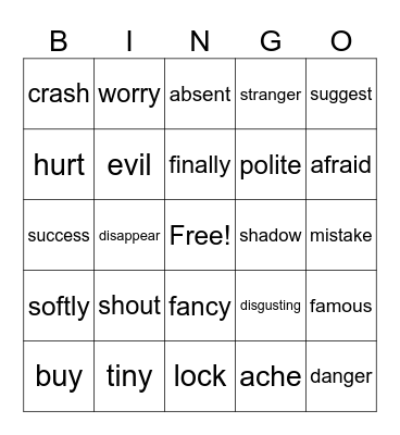 DSD1 Bingo Card