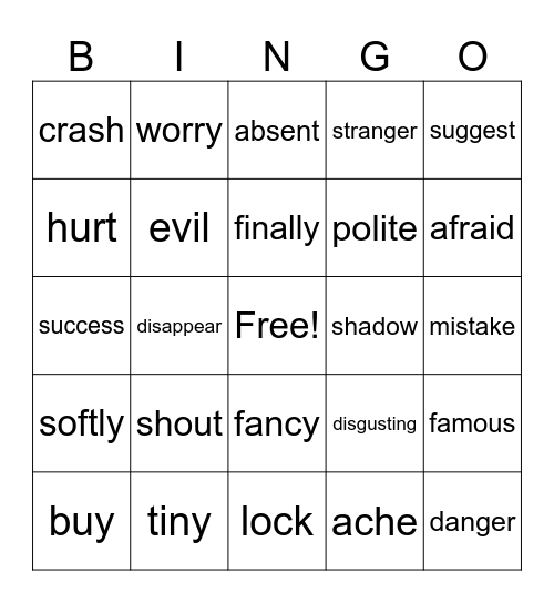 DSD1 Bingo Card