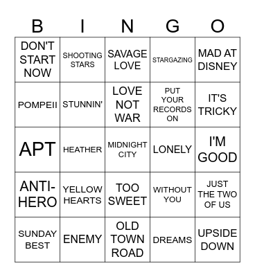 Disney Bingo Card