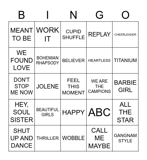 Varied Bingo Card