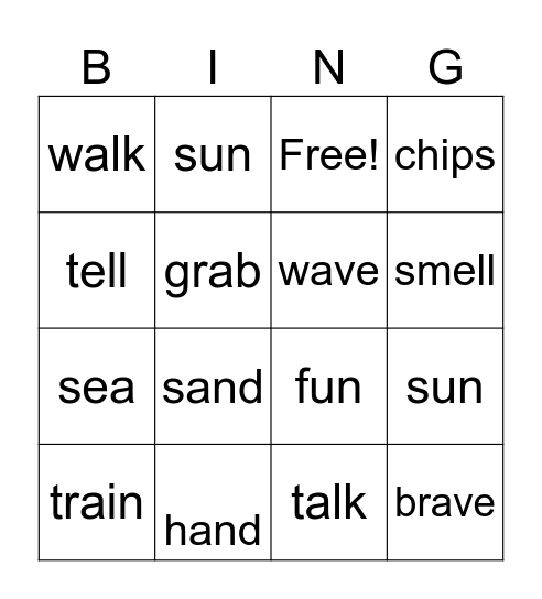 The Sea Excursion Bingo Card