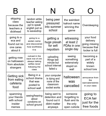 SCIE Lifeless Bingo Card