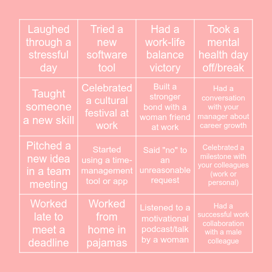 Bingo & Bonding Bingo Card
