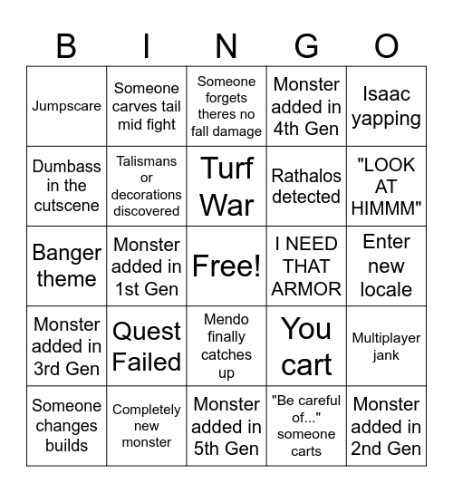Wilds drinking bingo Card