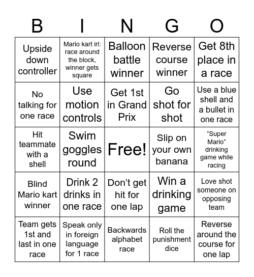 Mario Bingo Card
