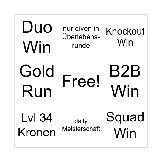 Mini Fall Guys Bingo Card
