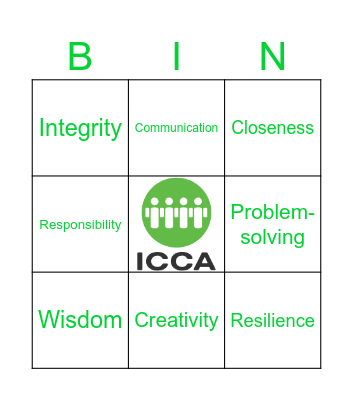 ICCA Leadership Bingo Card
