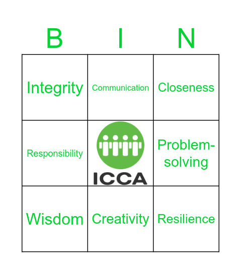 ICCA Leadership Bingo Card