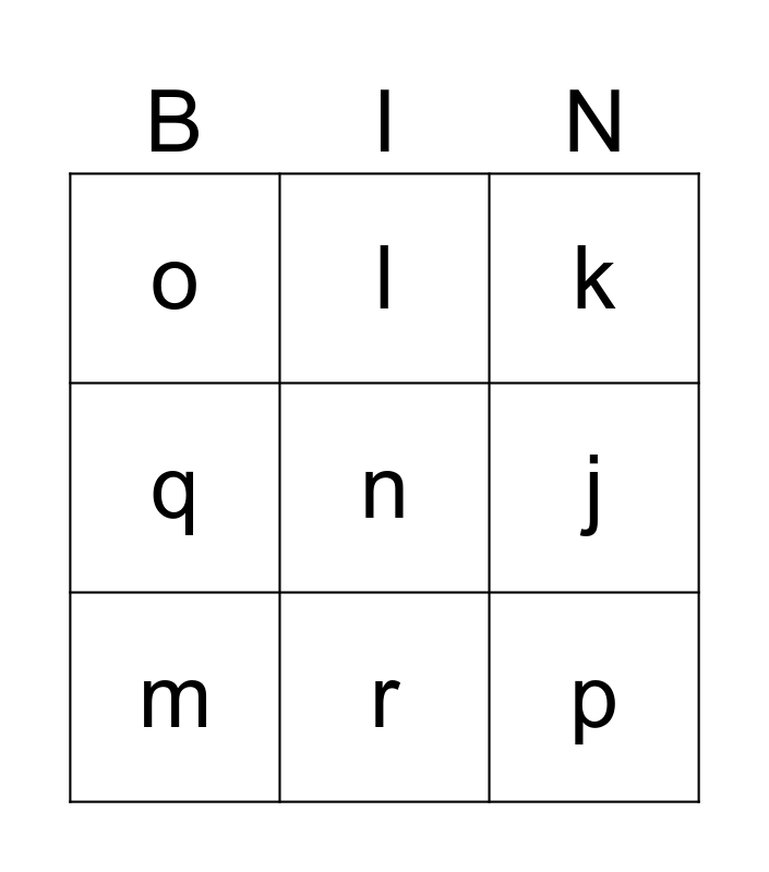 Bingo Session 9 Bingo Card