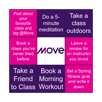 Step Into Spring with Move! Bingo Card
