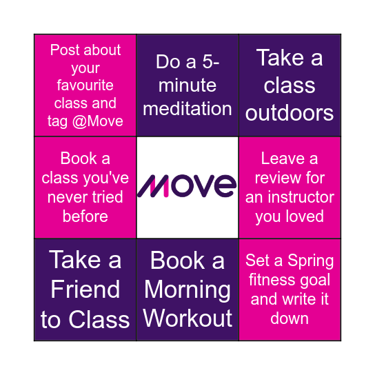Step Into Spring with Move! Bingo Card