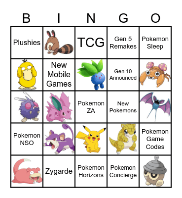 Pokemon Day Bingo Card
